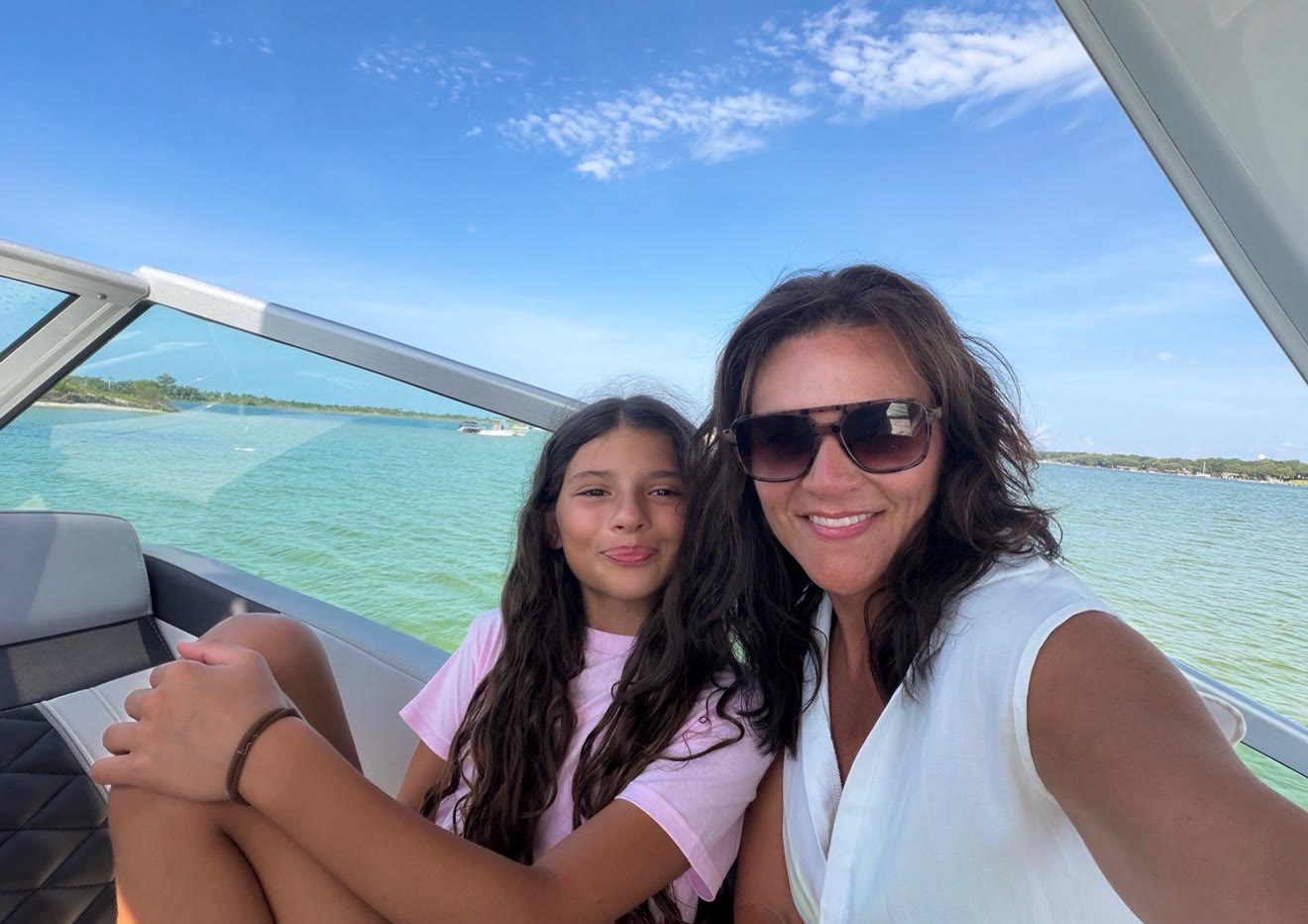 Charter guests enjoying a sunny day near Crab Island