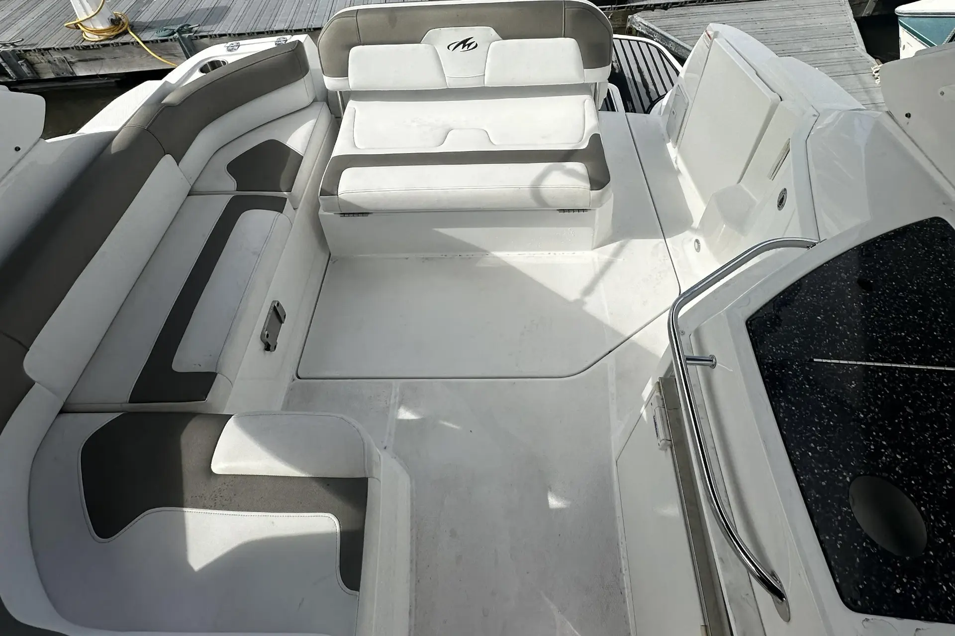 The Shaded cockpit aboard the Salty Crook