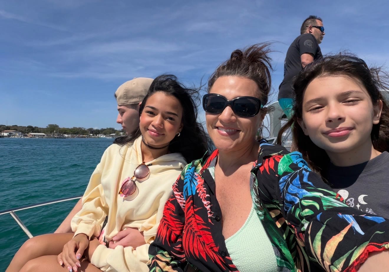 Charter guests relaxing on the water with Salty Crook