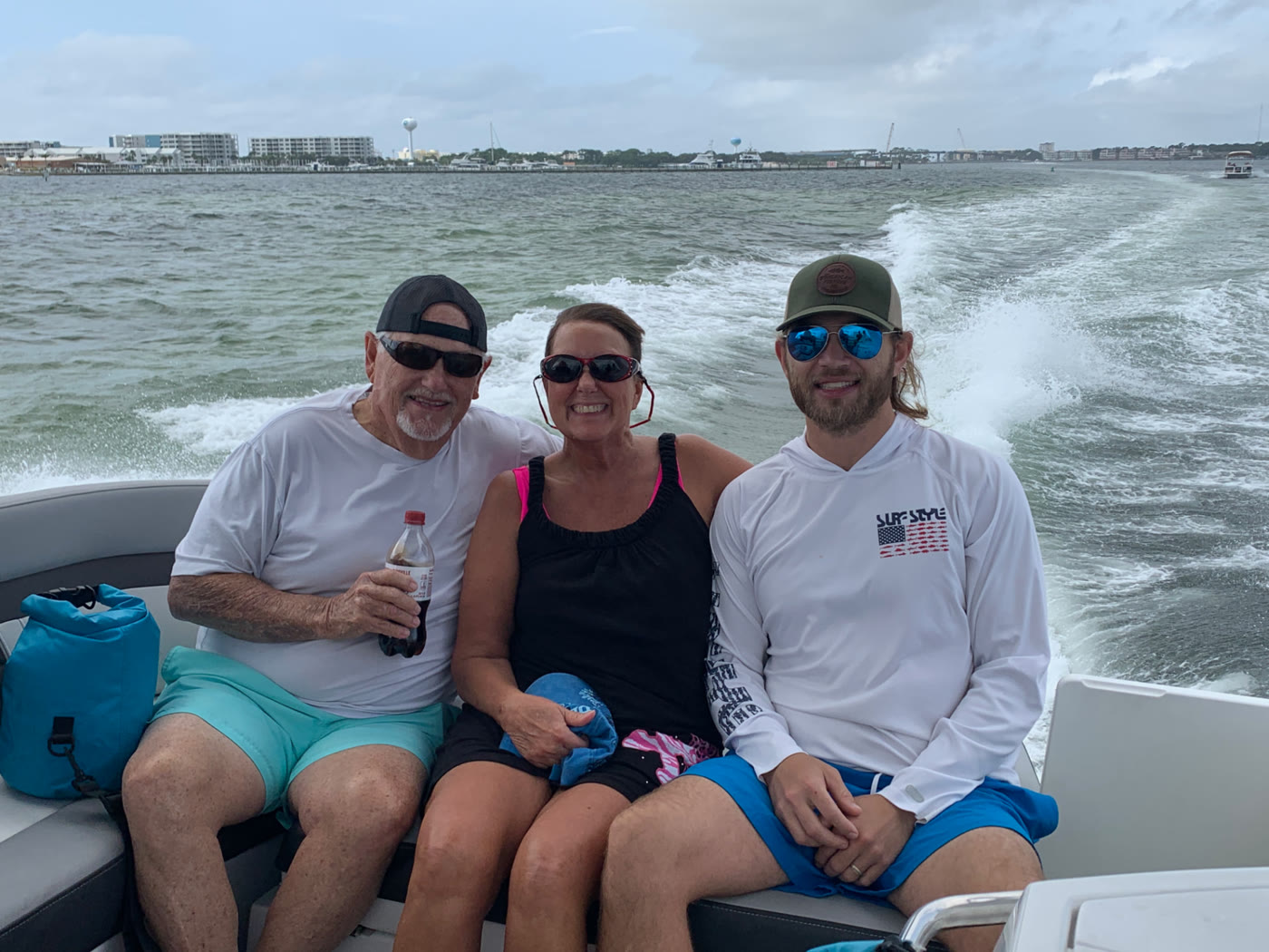 A group of friends on a Salty Crook charter in Destin