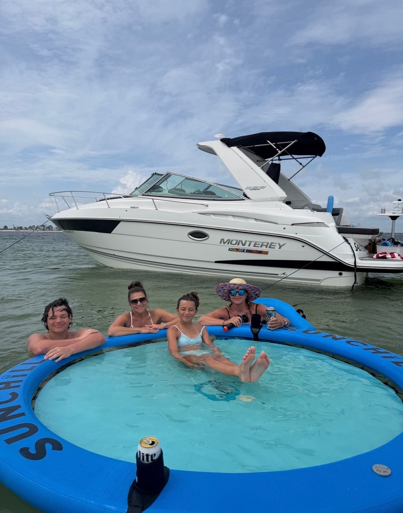 Guests taking in the view from the Salty Crook yacht near Destin